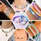 3960pcs Pony Beads for Friendship Bracelet Making Kit 48 Colors Kandi Beads Set, 2400pcs Plastic Rainbow Bulk and 1560pcs Letter Beads with 20 Meter Elastic Threads for Craft Jewelry Necklace